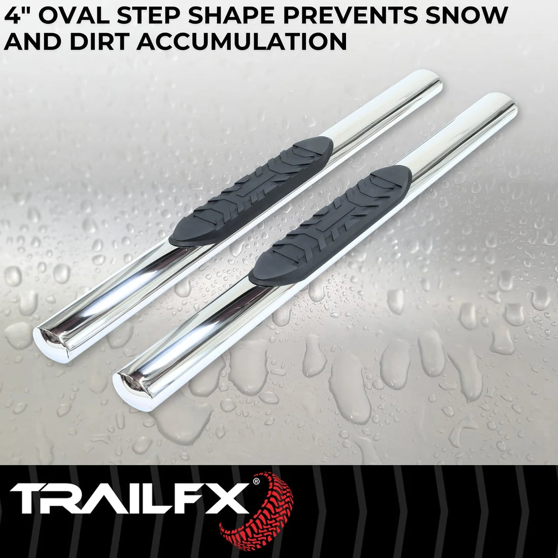 TrailFX 4 Inch Oval Straight Pol Stainless Steel Rocker Panel Mount A1529S - Additional View 8
