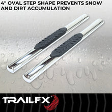 Load image into Gallery viewer, TrailFX 4 Inch Oval Straight Pol Stainless Steel Rocker Panel Mount A1529S - Additional View 8