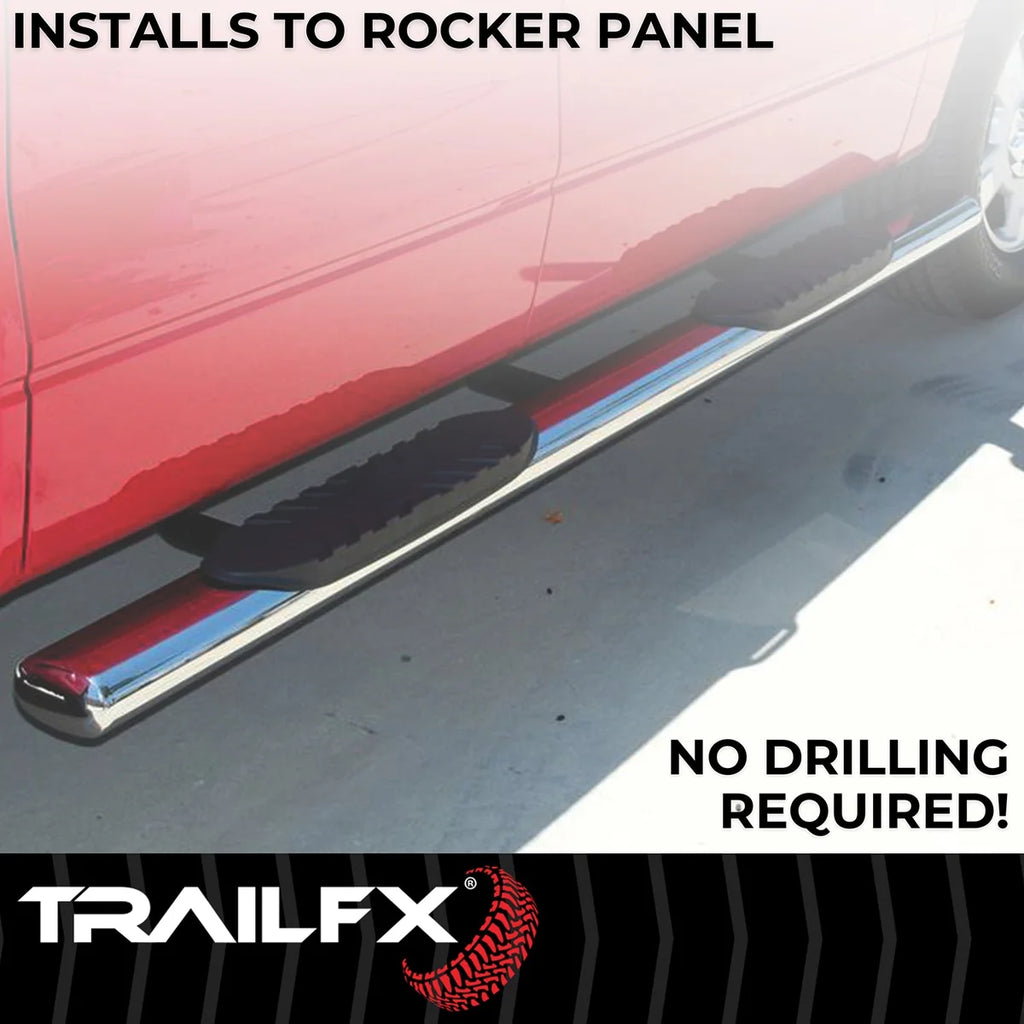 TrailFX 4 Inch Oval Straight Pol Stainless Steel Rocker Panel Mount A1530S - Additional View 5