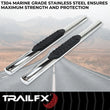 Load image into Gallery viewer, TrailFX 4 Inch Oval Straight Pol Stainless Steel Rocker Panel Mount A1535S - Installation View