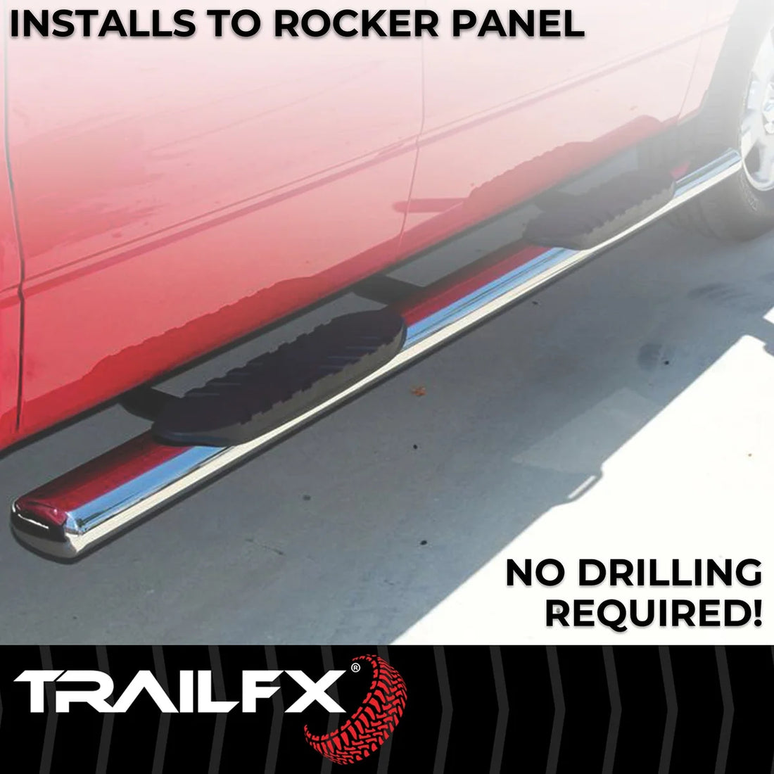 TrailFX 4 Inch Oval Straight Pol Stainless Steel Rocker Panel Mount A1516S - Additional View 5