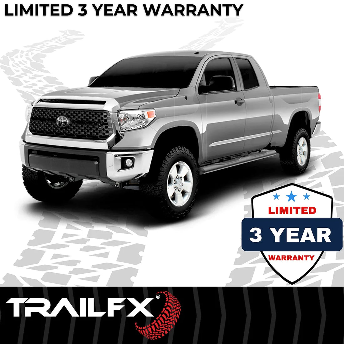 TrailFX 4 Inch Oval Straight Powder Coated Black Mild Steel Frame Body Mount Bolts A1513B - Side View