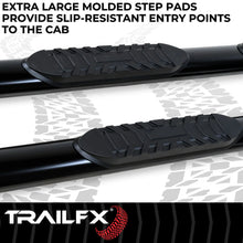 Load image into Gallery viewer, TrailFX 4 Inch Oval Straight Powder Coated Black Mild Steel Rocker Panel Mount 2940413053 - Additional View 6