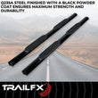 Load image into Gallery viewer, TrailFX 4 Inch Oval Straight Powder Coated Black Mild Steel Rocker Panel Mount A1523B - Installation View