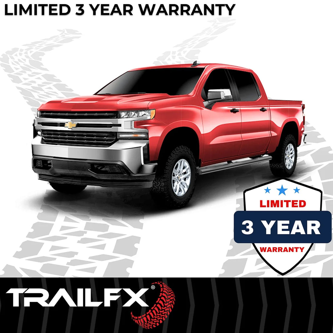 TrailFX 4 Inch Oval Straight Powder Coated Black Mild Steel Rocker Panel Mount A1529B - Side View