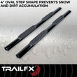 Load image into Gallery viewer, TrailFX 4 Inch Oval Straight Powder Coated Black Mild Steel Rocker Panel Mount A1531B - Additional View 8