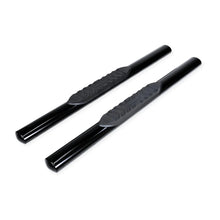 Load image into Gallery viewer, TrailFX 4 Inch Oval Straight Powder Coated Black Mild Steel Rocker Panel Mount A1535B - Main Product View