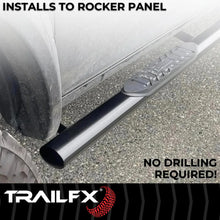 Load image into Gallery viewer, TrailFX 4 Inch Oval Straight Powder Coated Black Mild Steel Rocker Panel Mount A1536B - Additional View 5