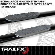 Load image into Gallery viewer, TrailFX 4 Inch Oval Straight Powder Coated Black Mild Steel Rocker Panel Mount A1536B - Additional View 6