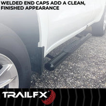 Load image into Gallery viewer, TrailFX 4 Inch Oval Straight Powder Coated Black Mild Steel Rocker Panel Mount A1536B - Additional View 8