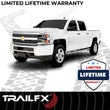 Load image into Gallery viewer, TrailFX 4 Inch Trapezoid Straight Pol Stainless Steel Plastic End Caps A4002S - Side View