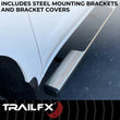 Load image into Gallery viewer, TrailFX 4 Inch Trapezoid Straight Pol Stainless Steel Plastic End Caps A4002S - Back View