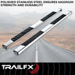 Load image into Gallery viewer, TrailFX 4 Inch Trapezoid Straight Pol Stainless Steel Plastic End Caps A4002S - Installation View