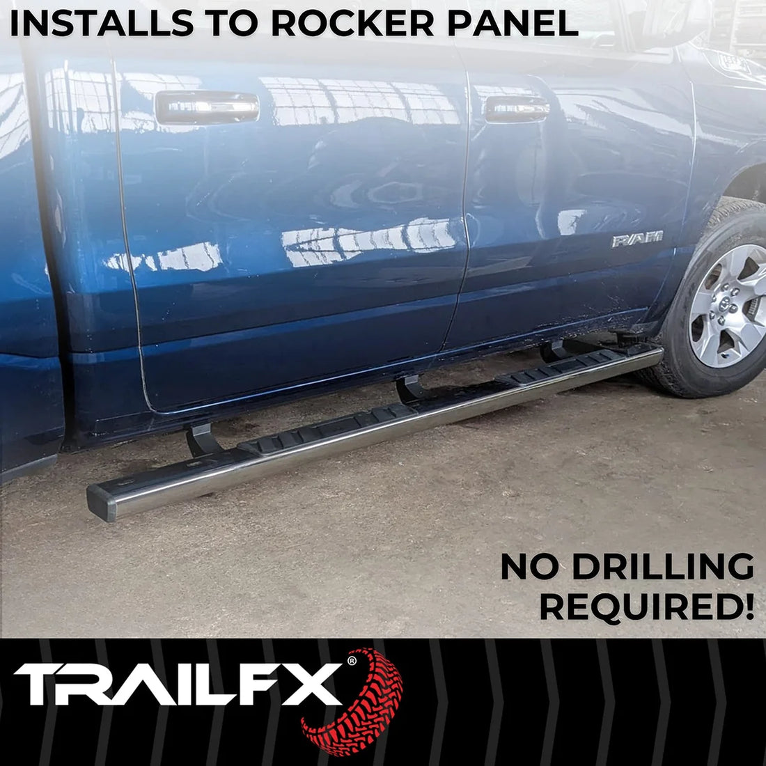 TrailFX 4 Inch Trapezoid Straight Pol Stainless Steel Plastic End Caps A4002S - Additional View 5