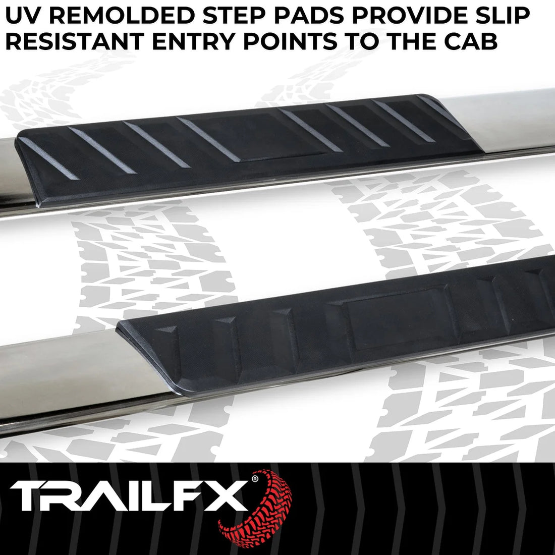 TrailFX 4 Inch Trapezoid Straight Pol Stainless Steel Plastic End Caps A4002S - Additional View 6