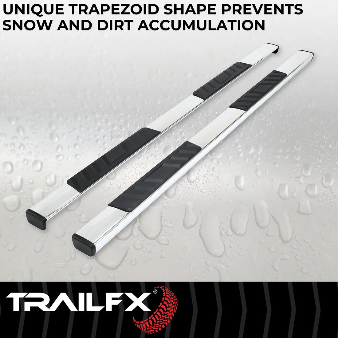 TrailFX 4 Inch Trapezoid Straight Pol Stainless Steel Plastic End Caps A4002S - Additional View 8