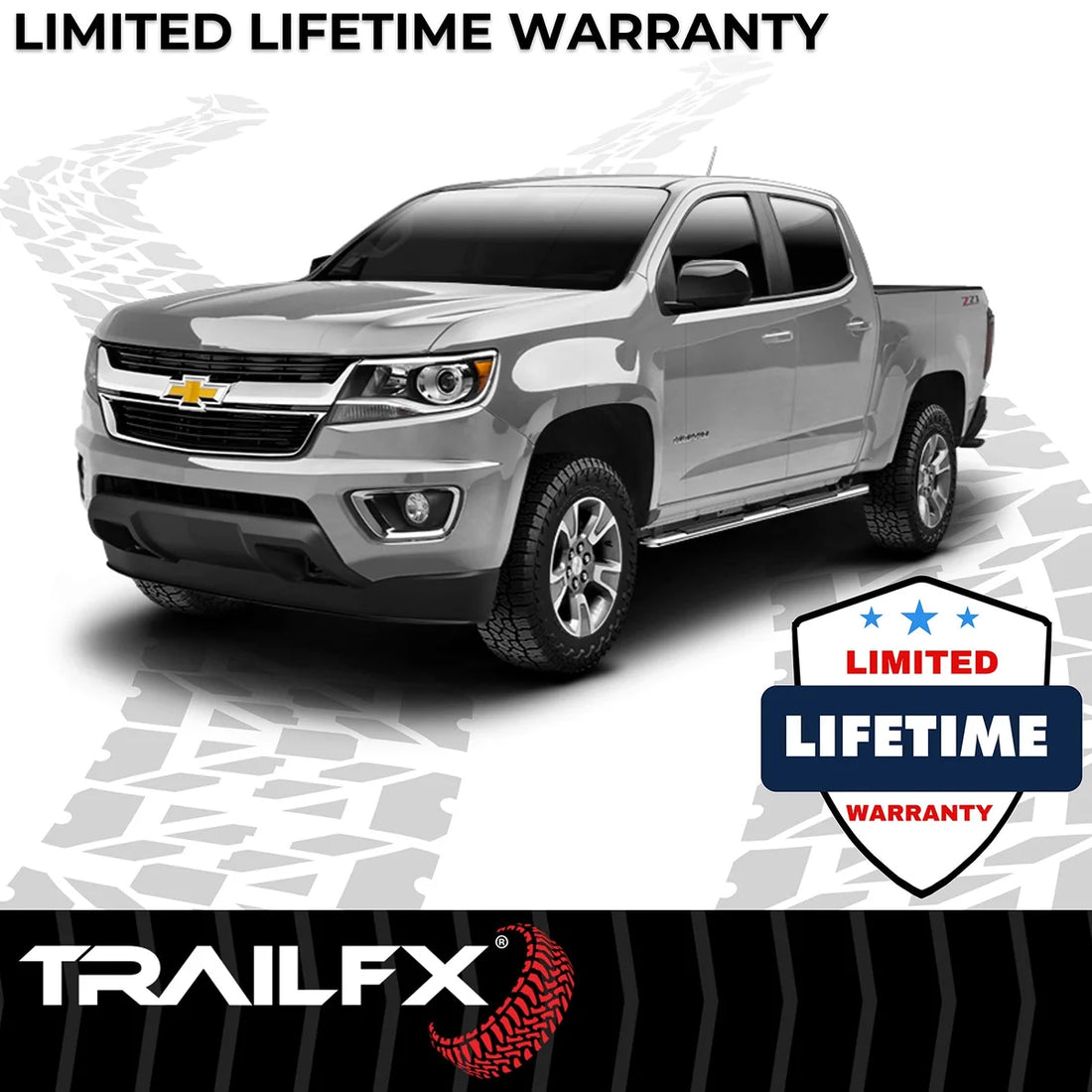 TrailFX 4 Inch Trapezoid Straight Pol Stainless Steel Plastic End Caps A4009S - Side View