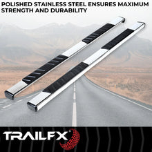 Load image into Gallery viewer, TrailFX 4 Inch Trapezoid Straight Pol Stainless Steel Plastic End Caps A4012S - Back View
