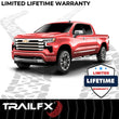 Load image into Gallery viewer, TrailFX 4 Inch Trapezoid Straight Pol Stainless Steel Plastic End Capsk A4001S - Side View