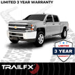 Load image into Gallery viewer, TrailFX 4 Inch Trapezoid Straight Pwdr Ctd Titanium Black Steel Plastic End Caps A4001B - Side View