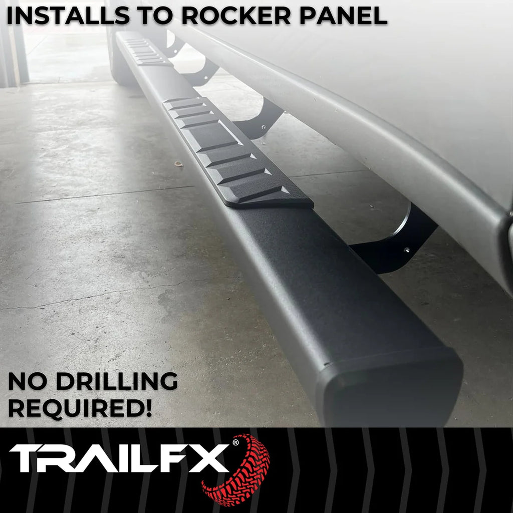TrailFX 4 Inch Trapezoid Straight Pwdr Ctd Titanium Black Steel Plastic End Caps A4005B - Additional View 5