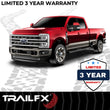 Load image into Gallery viewer, TrailFX 4 Inch Trapezoid Straight Pwdr Ctd Titanium Black Steel Plastic End Caps A4006B - Side View