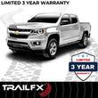 Load image into Gallery viewer, TrailFX 4 Inch Trapezoid Straight Pwdr Ctd Titanium Black Steel Plastic End Caps A4009B - Side View