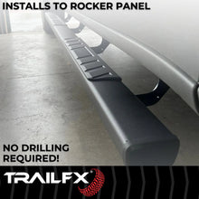 Load image into Gallery viewer, TrailFX 4 Inch Trapezoid Straight Pwdr Ctd Titanium Black Steel Plastic End Caps A4012B - Additional View 5