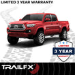 Load image into Gallery viewer, TrailFX 4 Inch Trapezoid Straight Pwdr Ctd Titanium Black Steel Plastic End Caps A4013B - Side View