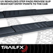 Load image into Gallery viewer, TrailFX 4 Inch Trapezoid Straight Pwdr Ctd Titanium Black Steel Plastic End Caps A4013B - Additional View 6