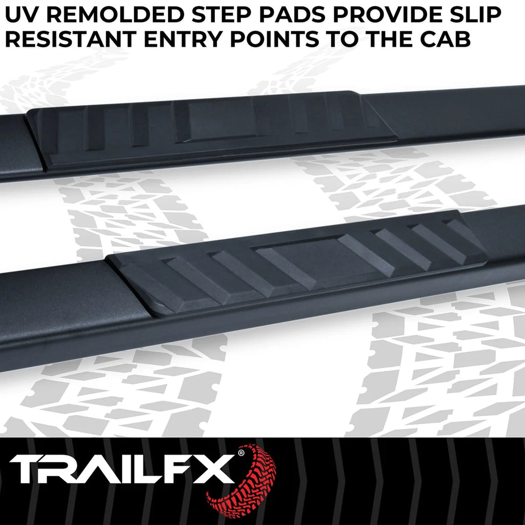 TrailFX 4 Inch Trapezoid Straight Pwdr Ctd Titanium Black Steel Plastic End Caps A4003B - Additional View 6
