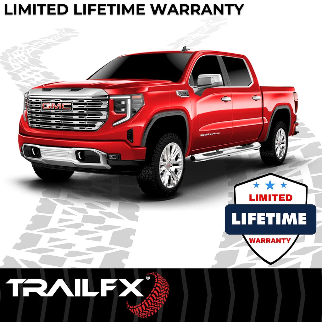TrailFX 5 Inch Oval Bent Pol Stainless Steel Rocker Panel Mount A7063S - Side View