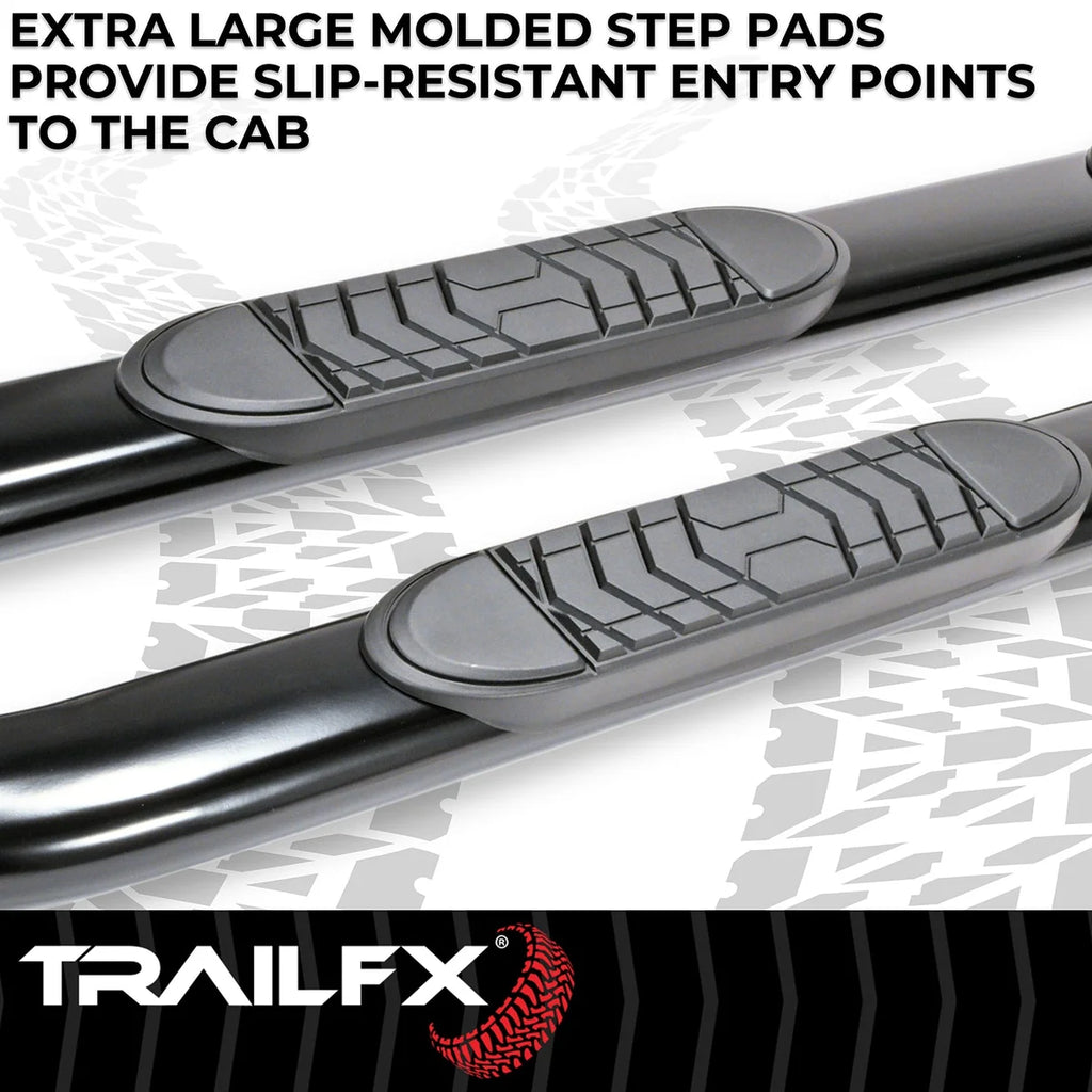 TrailFX 5 Inch Oval Bent Powder Coated Black Steel Rocker Panel Mount A7063B - Additional View 6