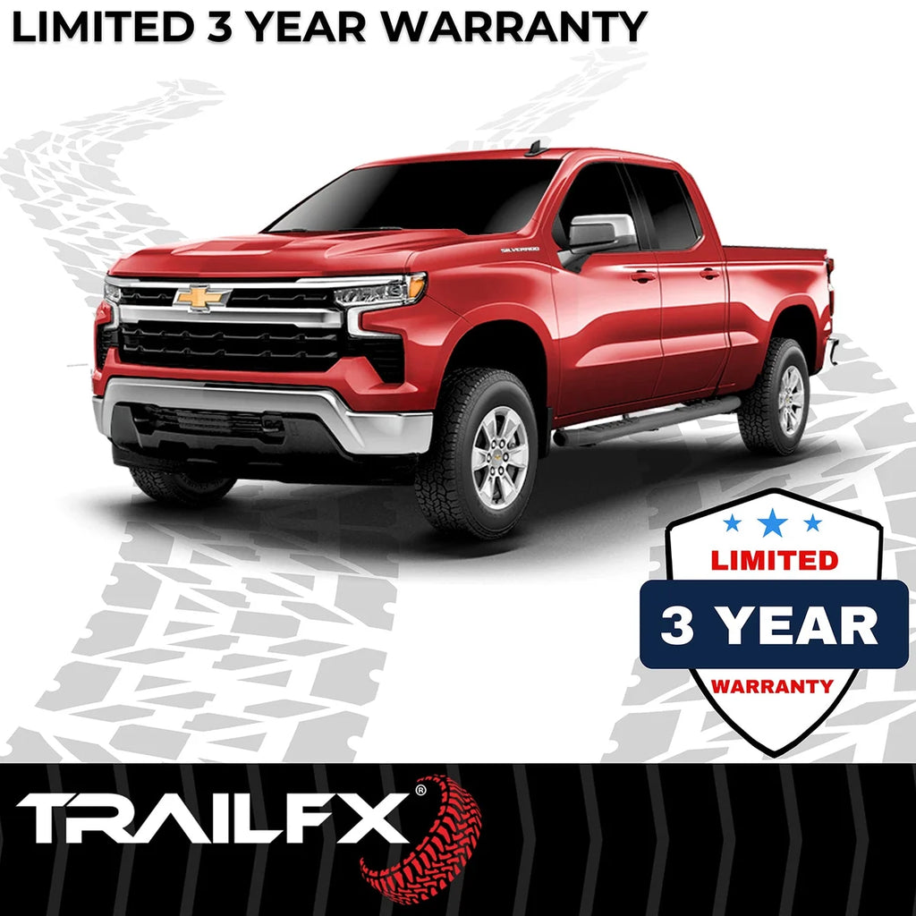 TrailFX 5 Inch Oval Bent Powder Coated Black Steel Rocker Panel Mount A7068B - Side View