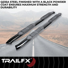 Load image into Gallery viewer, TrailFX 5 Inch Oval Bent Powder Coated Black Steel Rocker Panel Mount A7068B - Back View
