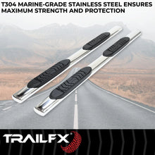 Load image into Gallery viewer, TrailFX 5 Inch Oval Straight Pol Stainless Steel Rocker Panel Mount A7016S - Side View