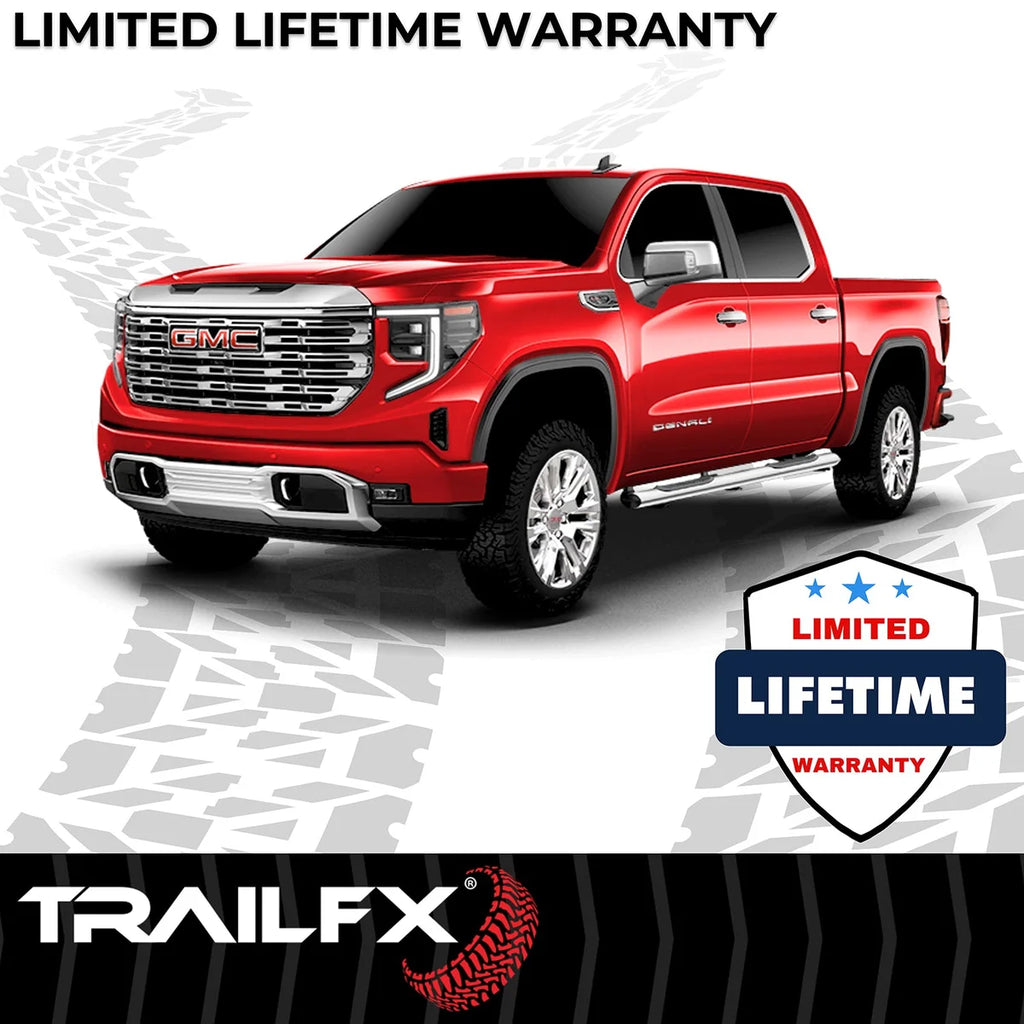 TrailFX 5 Inch Oval Straight Pol Stainless Steel Rocker Panel Mount A7036S - Side View