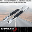 Load image into Gallery viewer, TrailFX 5 Inch Oval Straight Pol Stainless Steel Rocker Panel Mount A7036S - Back View