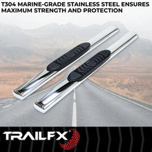 Load image into Gallery viewer, TrailFX 5 Inch Oval Straight Pol Stainless Steel Rocker Panel Mount A7036S - Back View