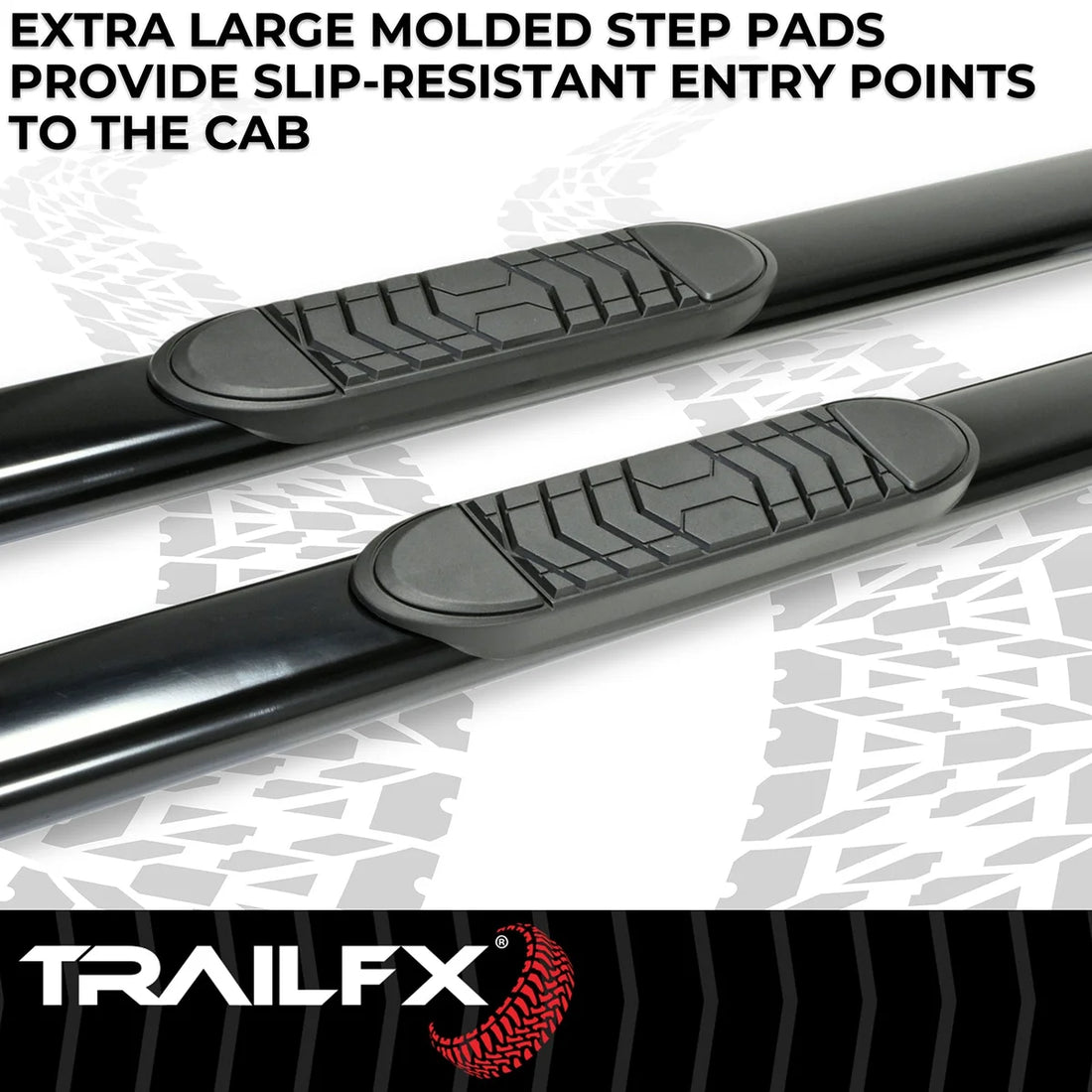 TrailFX 5 Inch Oval Straight Powder Coated Black Steel Frame Body Mount Bolts A7001B - Additional View 6