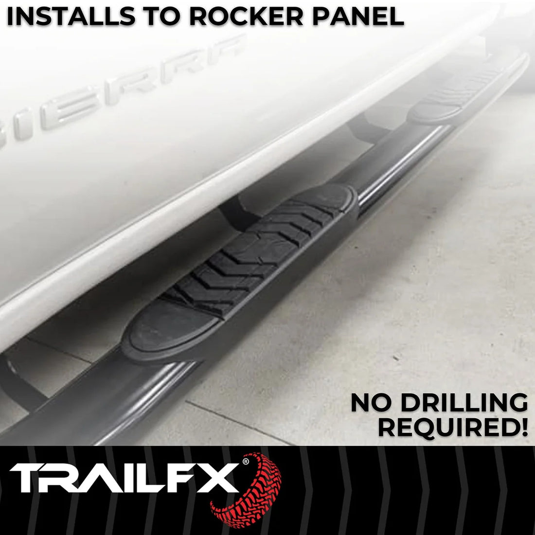 TrailFX 5 Inch Oval Straight Powder Coated Black Steel Frame Body Mount Bolts A7002B - Additional View 5