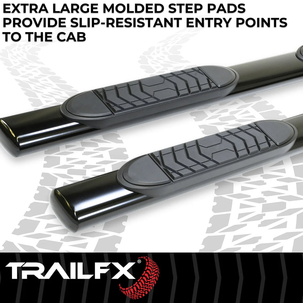 TrailFX 5 Inch Oval Straight Powder Coated Black Steel Rocker Panel Mount A7013B - Additional View 6