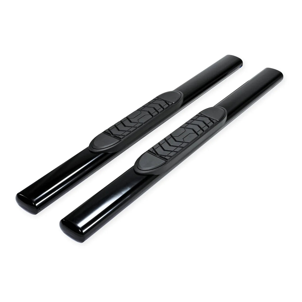 TrailFX 5 Inch Oval Straight Powder Coated Black Steel Rocker Panel Mount A7054B - Main Product View