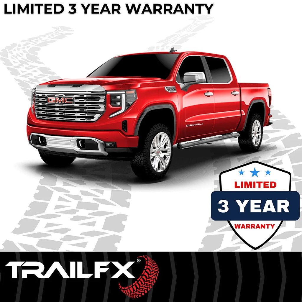 TrailFX 5 Inch Oval Straight Powder Coated Black Steel Rocker Panel Mount A7054B - Side View