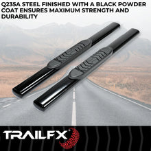 Load image into Gallery viewer, TrailFX 5 Inch Oval Straight Powder Coated Black Steel Rocker Panel Mount A7054B - Installation View