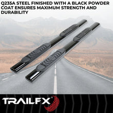 Load image into Gallery viewer, TrailFX 5 Inch Oval Straight Powder Coated Black Steel Rocker Panel Mount A7055B - Side View