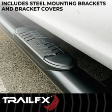 Load image into Gallery viewer, TrailFX 5 Inch Oval Straight Powder Coated Black Steel Rocker Panel Mount A7055B - Back View