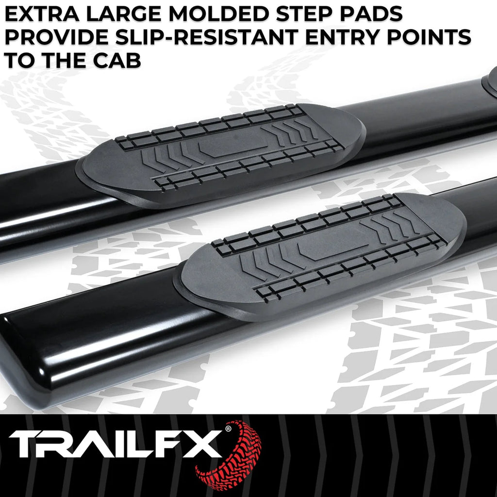TrailFX 6 Inch Oval Straight Powder Coated Black Steel Rocker Panel Mount A8220B - Additional View 6