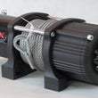 Load image into Gallery viewer, TrailFX ATV/UTV Mounted 250A 4500 Lb Cap 13/64 x 40 Ft Steel Cable 4-Way Roller Fairlead W45B - Side View