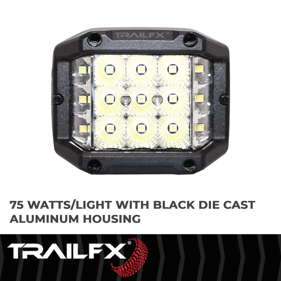 TrailFX Black Die-Cast Aluminum Housing PODSIDEF - Side View